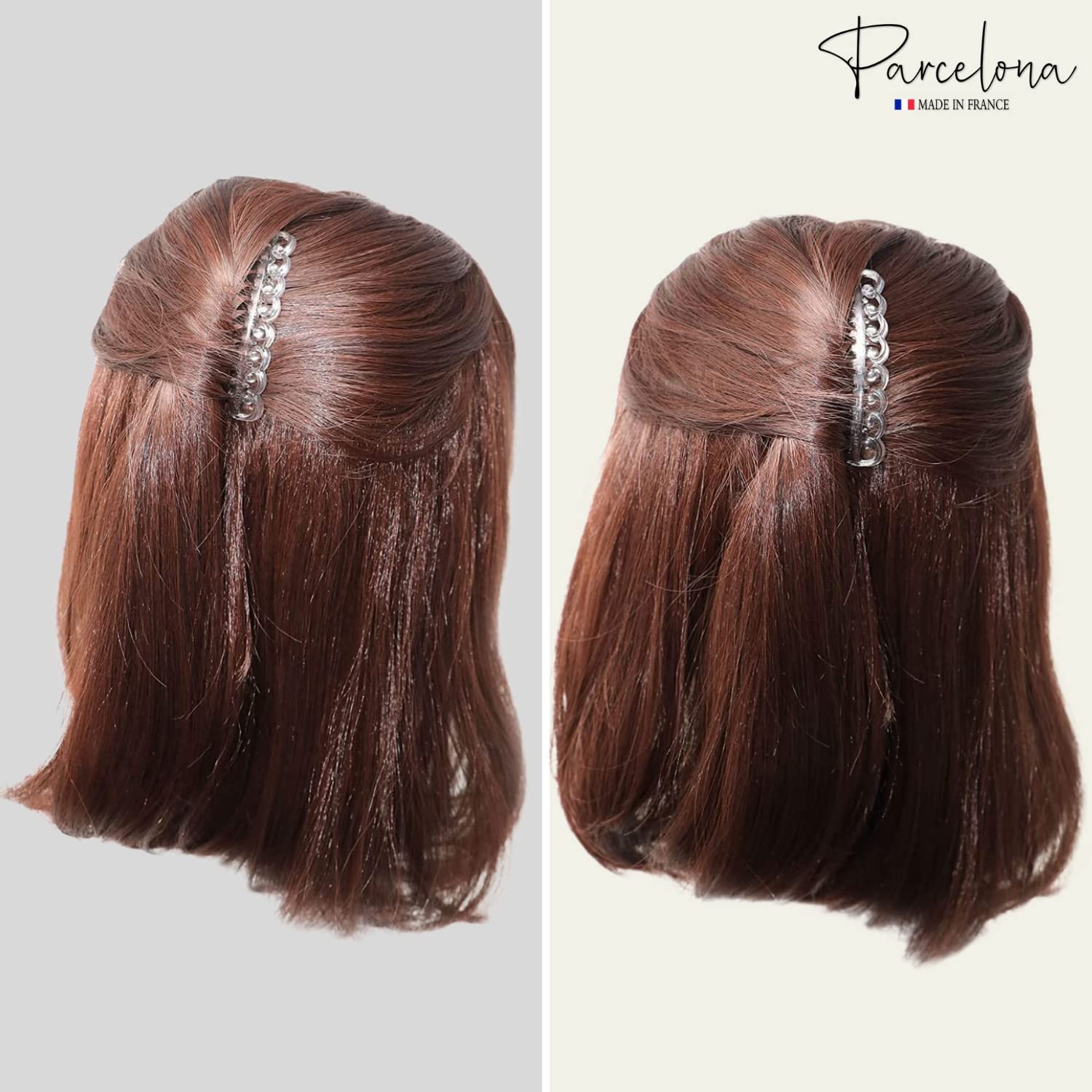 Parcelona French Swirl Savana Small Cellulose Set of 2 Side Hair Combs for Women