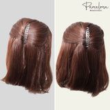 Parcelona French Swirl Savana Small Celluloid Set of 2 Side Hair Combs for Women