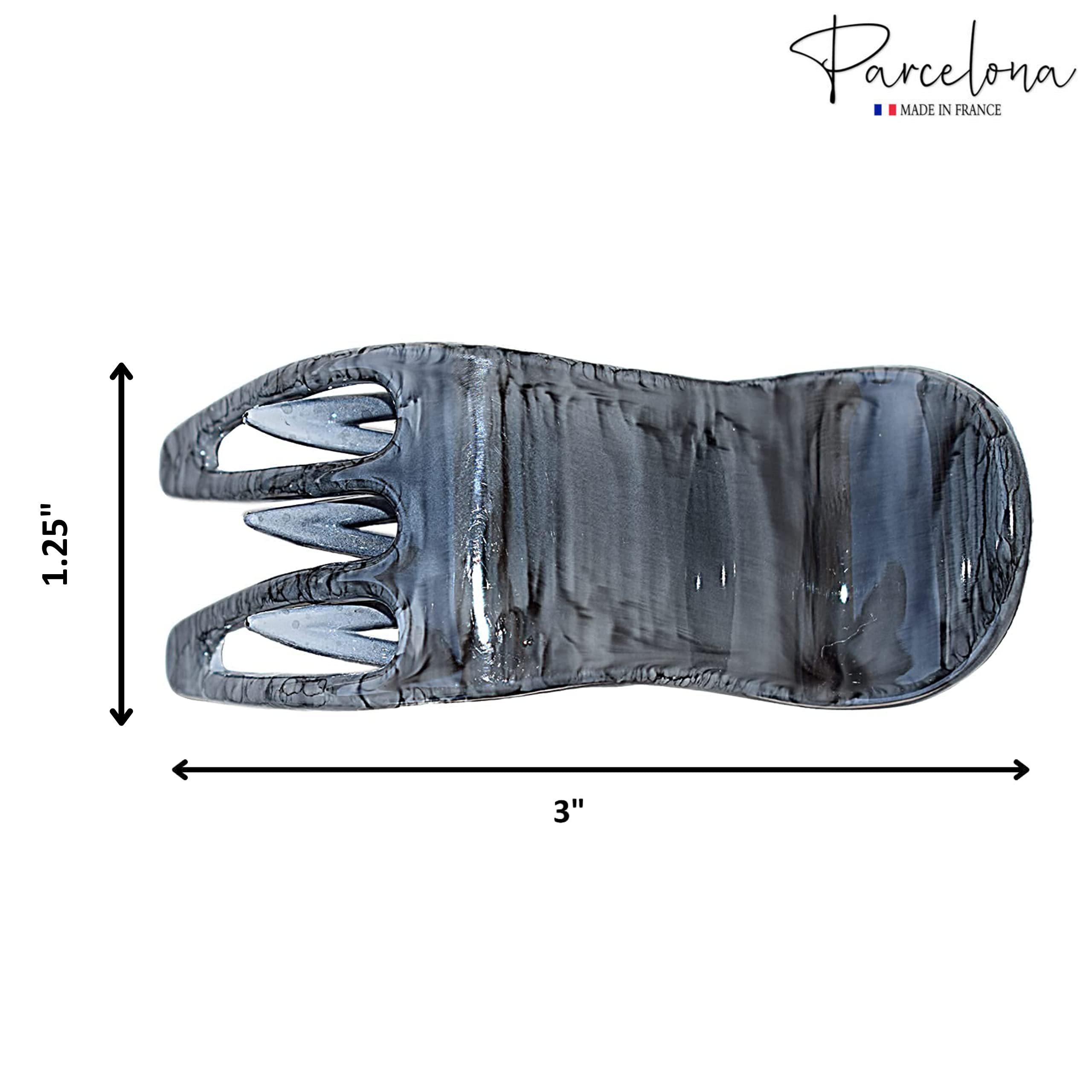 Parcelona French Simply Bear Paw Medium 3” Cellulose Hair Claw Clip for Women