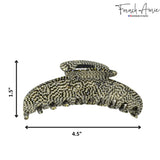 French Amie Contour Large 4 ¾” Celluloid Handmade Jaw Hair Claw Clip for Women