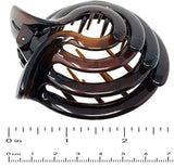 Parcelona French Round Spiral Shell Celluloid Fish Style Pony Hair Claw