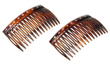 Parcelona French Crystals Shell Small 2 ¾” Celluloid Set of 2 Side Hair Combs