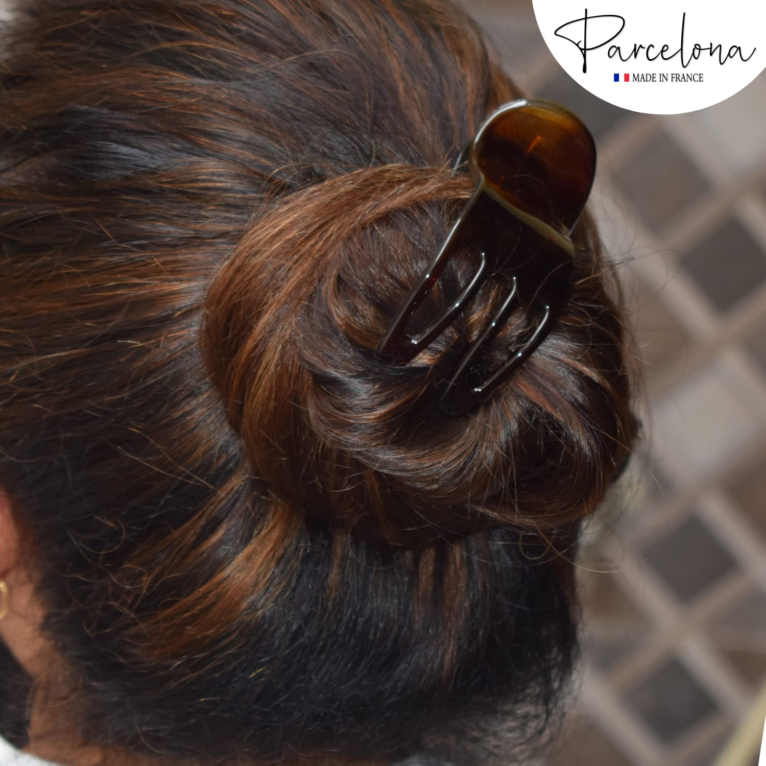 Parcelona French Simply Bear Paw Medium 3” Cellulose Hair Claw Clip for Women