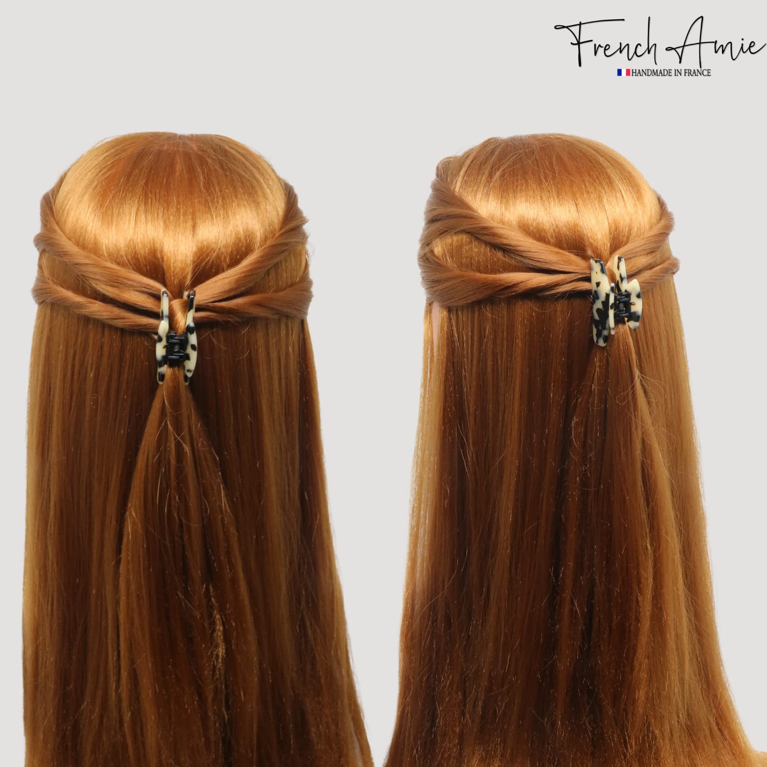 French Amie Chic Small Handmade Cellulose Acetate Jaw Hair Claw Clips