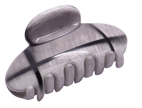 Parcelona French Clamp Cosmic Grey Black Color Small Jaw Hair Claw Clip