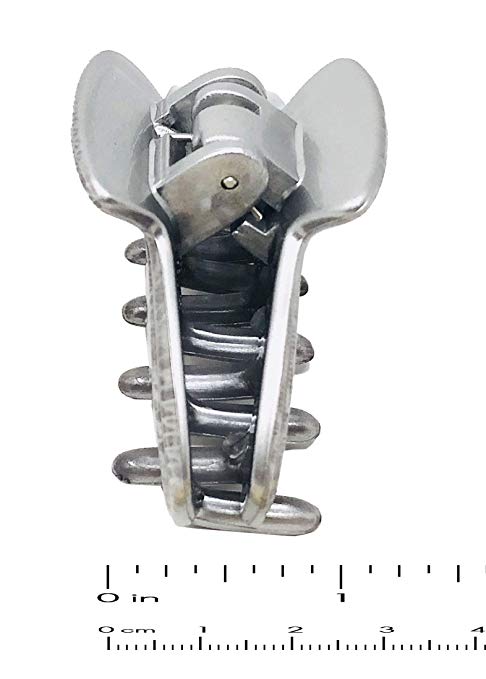 Parcelona French Moon Silver Grey Streaks Small Hidden Spring Jaw Hair Claw