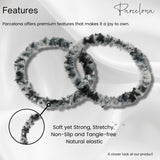 Parcelona Flexible Set of 4 Chenille Ponytail Holder Elastic Hair Ties