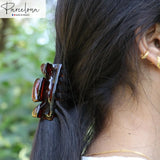 Parcelona French Classic Small 2.5" Celluloid Set of 2 Jaw Hair Claws for Women