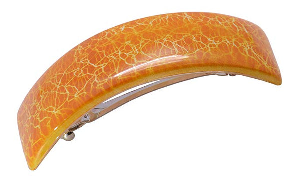 Parcelona French Fire Orange Curved Strong Grip Volume Hair Clip Hair Barrette