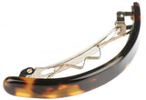 French Amie Curved Handmade Tokyo Small Hair Clip Automatic Barrette with Silver