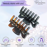 Parcelona French Classic 3" Medium Celluloid Hair Claws for Women & Girls (2Pcs)