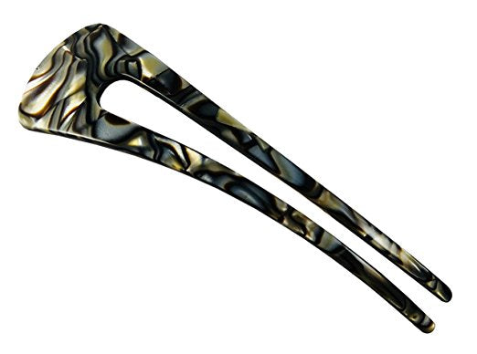 French Amie Grace Long Onyx Large Cellulose Acetate Chignon U Hair Pin Stick