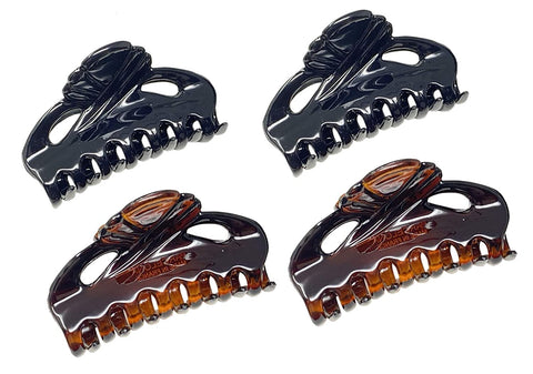 Parcelona French Poppy Brown and Black Small Celluloid Set of 4 claws