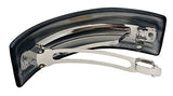Parcelona French Grey Black Streaks Curved Strong Grip Volume Hair Clip Barrette
