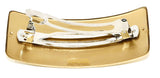 Parcelona French Mustard Touch on Golden Bar Wide Large Hair Clip Barrette
