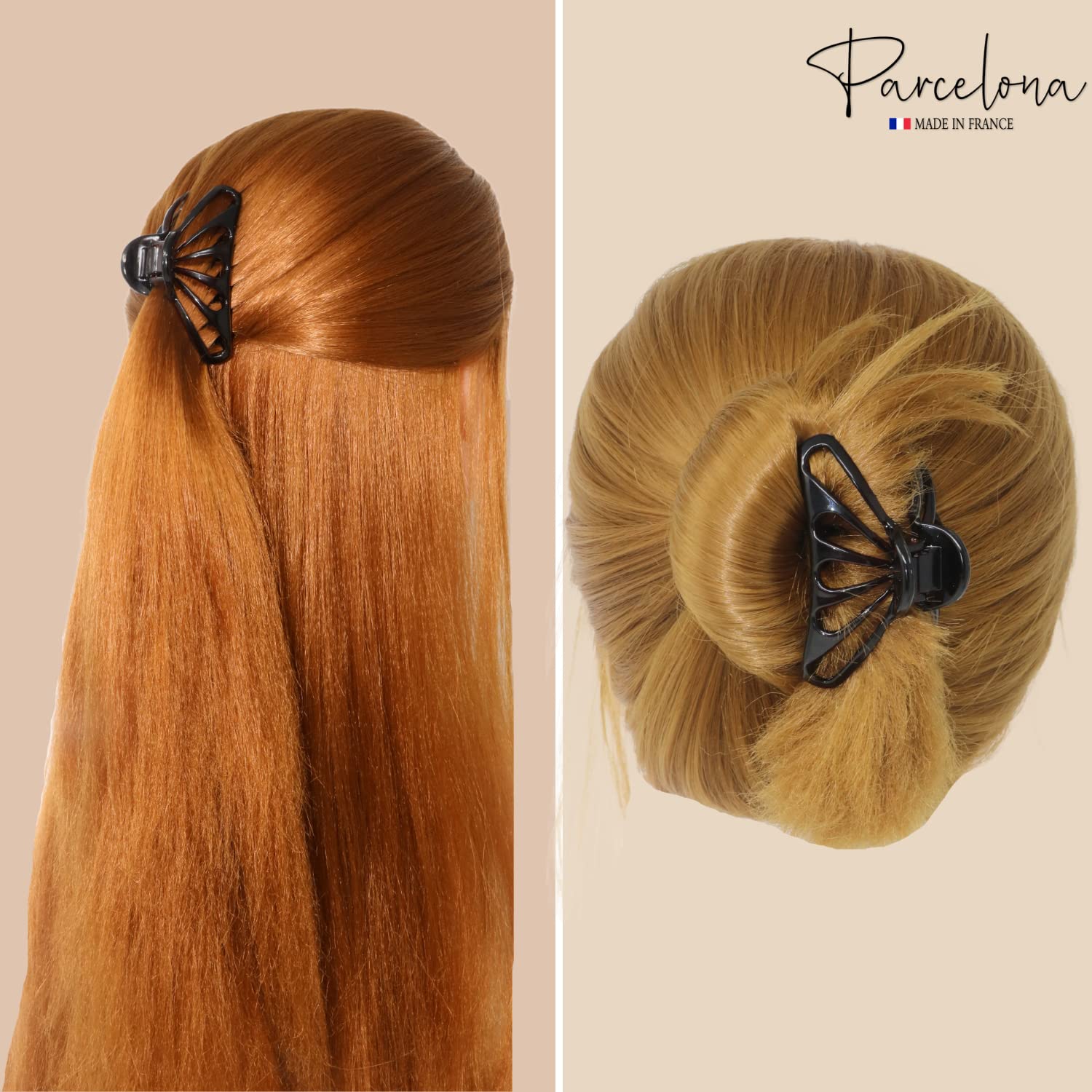 Parcelona French Rain Drop Small 2 3/4" Cellulose Jaw Hair Claw for Women