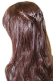 Parcelona French Ellipse Black Medium Set of 6 Metal Snap Clic Clac Hair Pins