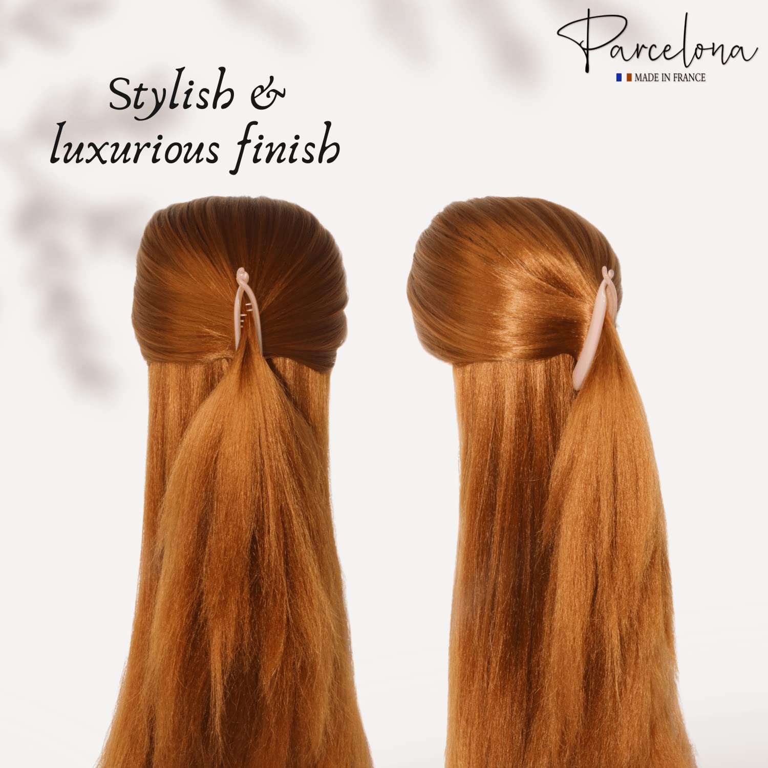 Parcelona French Small 3.75” Cellulose Set of 2 Banana Hair Clips for Women