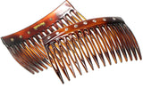 Parcelona French Crystals Shell Small 2 ¾” Celluloid Set of 2 Side Hair Combs