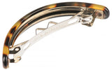 French Amie Curved Handmade Tokyo Small Hair Clip Automatic Barrette with Silver