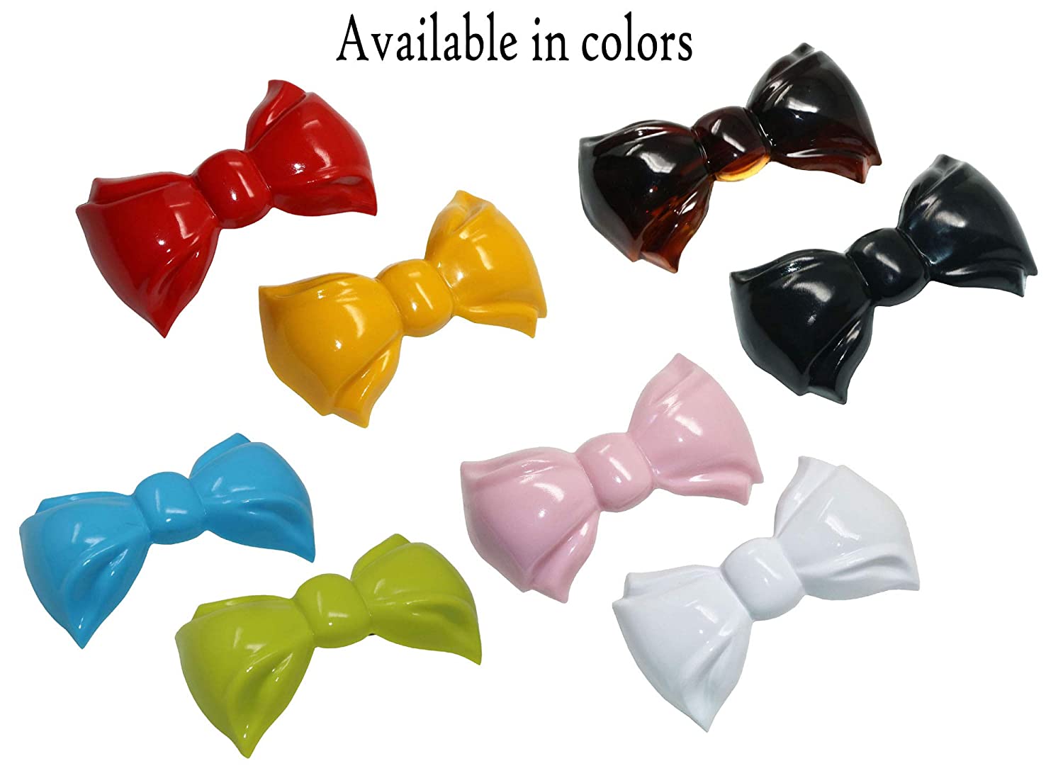 Parcelona French Angel Bow Shell Black Small 2” Celluloid Hair Clip Barrette-2