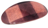 Parcelona French Oval Wide Salmon Brown Checks Automatic Hair Clip Barrette