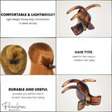 Parcelona French Small Three Teeth Fish Style Tortoise Shell Celluloid Hair claw