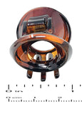 Parcelona Round Small Shell & Black Pony Jaw Hair Claw Clip with Covered Spring