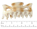 Parcelona French Classic Ivory Golden Dotted Hand Painted Jaw Hair Claw Clip