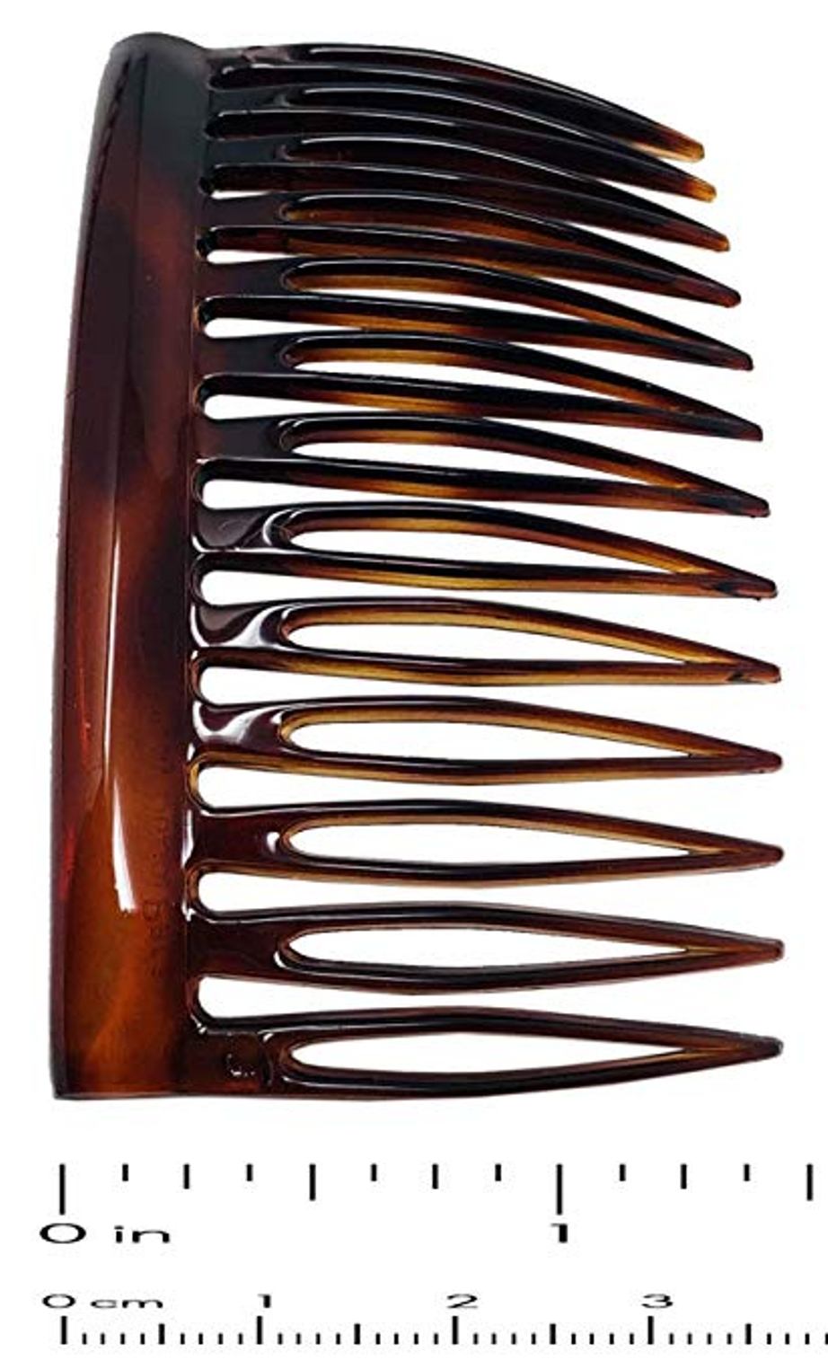 Parcelona French Oval Cut 13 Teeth Shell Good Grip Side Hair Combs 4 Pcs