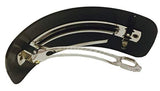 Parcelona French Curved Extra Large Black Celluloid Wide Hair Clip Barrette
