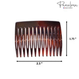 Parcelona French Compact Fit Shell Celluloid 13 Teeth Set of 4 Side Hair Combs