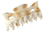 Parcelona French Classic Ivory Golden Dotted Hand Painted Jaw Hair Claw Clip