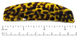 Parcelona French Leopard Print Mustard Yellow Oblong Hair Clip Barrette