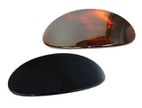 Parcelona French Oval Wide Large Set of 2 Shell Brown Black Hair Clip Barrette