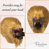 Parcelona French Big Flower 2 3/4" Celluloid Covered Spring Hair Claw for Women