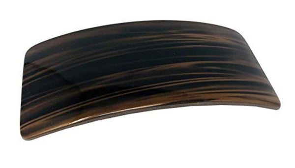 Parcelona French Copper Brown Streak Bar Wide Large Celluloid Hair Clip Barrette