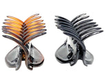 Parcelona French Alien Small Shell & Black Hair Claw Clip