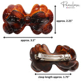 Parcelona French Large Petal 3.5" Celluloid Women Hair Barrette Clip