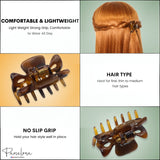 Parcelona French Classic Small 1 1/2" Celluloid Acetate Set of 2 Hair Claws