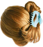 Parcelona French Swift Turquoise N White Medium Jaw Hair Claw Clip Clamp