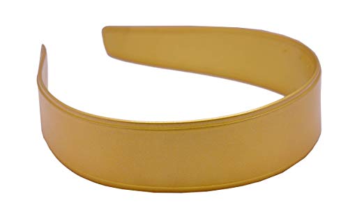 Parcelona French Band Golden Yellow Wide Flexible Celluloid Hair Headband