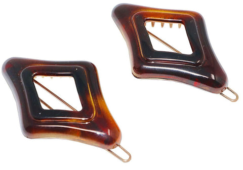 Parcelona French Rhomb Shell Small 2" Snap Hair Clip Barrette