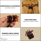 Parcelona French Petunia Mini 1” Celluloid Set of 2 Hair Claw Clips for Women