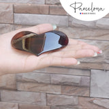Parcelona French Glossy Heart Shell Large Hair Clip Barrette for Women & Girls
