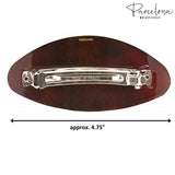 Parcelona French Oval Extra Large Tortoise Shell Automatic Hair Clip Barrette