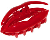 Parcelona French Lip Red Small Hair Claw Clip for Girls and Women