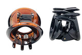 Parcelona Round Small Shell & Black Pony Jaw Hair Claw Clip with Covered Spring