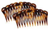 Parcelona French Swirl Savana Small Celluloid Set of 2 Side Hair Combs for Women