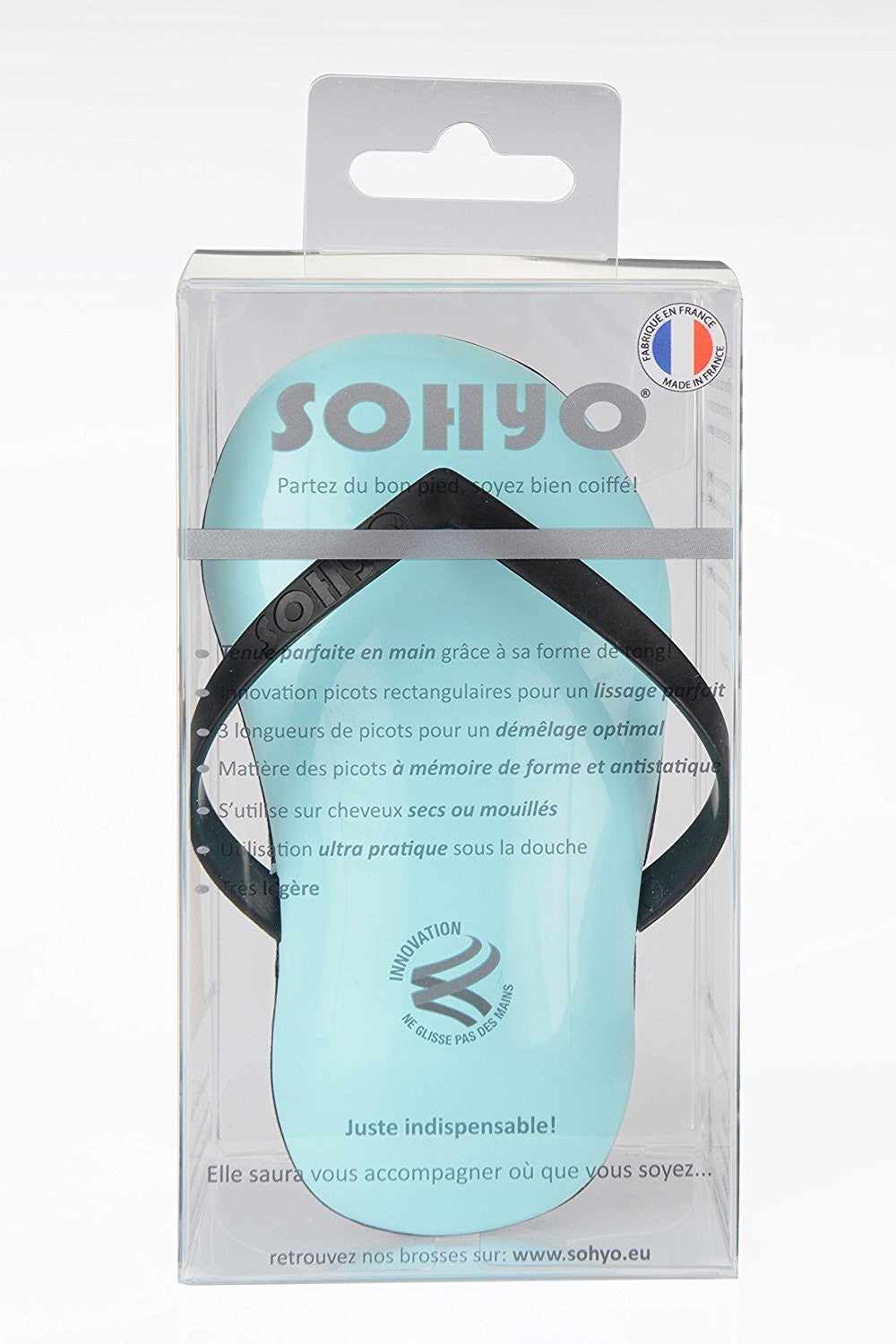 Sohyo Flip Flop Licorice Mint Detangler Brush for Wavy Thick Fine Dry Wet Hair-Sohyo-ebuyfashion.com